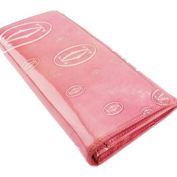 Cartier Purse Happy Birthday pink enamel leather Auth used L3277 - Picture 3 of 8